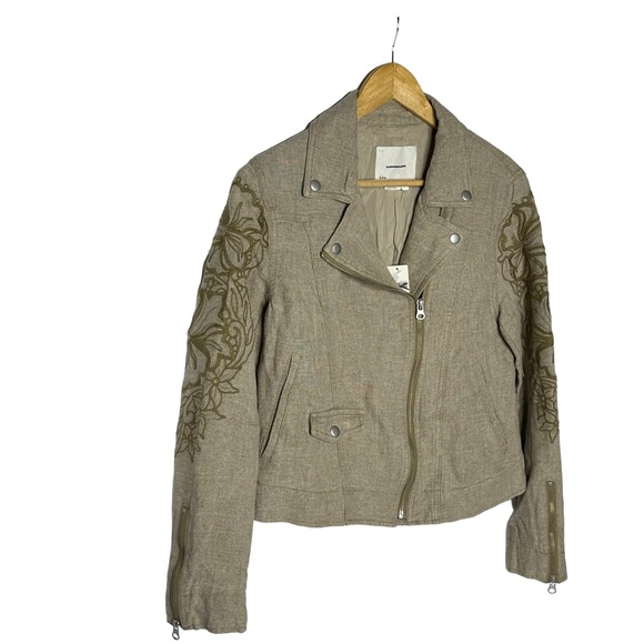 NWT Anthropologie Tessa Embroidered Boyfriend Jacket tan xs - Picture 7 of 16